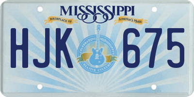 MS license plate HJK675