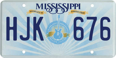 MS license plate HJK676