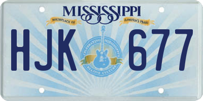 MS license plate HJK677