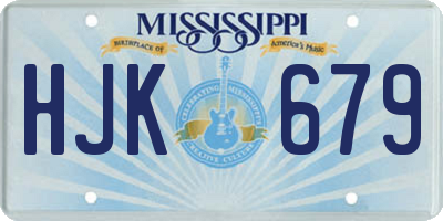 MS license plate HJK679