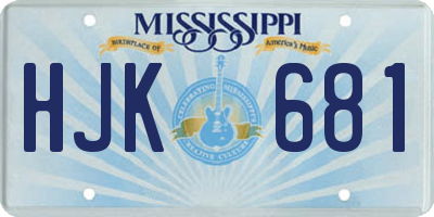 MS license plate HJK681