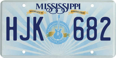 MS license plate HJK682
