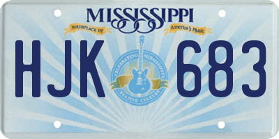 MS license plate HJK683