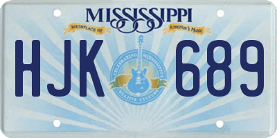 MS license plate HJK689