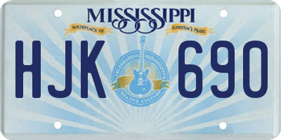 MS license plate HJK690