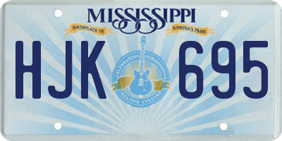 MS license plate HJK695