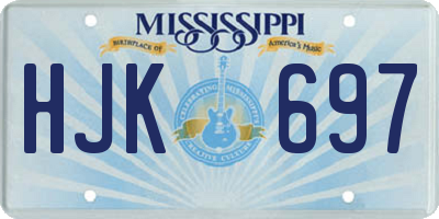 MS license plate HJK697