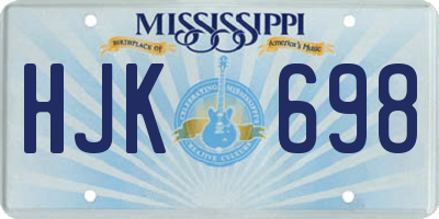 MS license plate HJK698