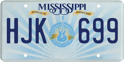 MS license plate HJK699