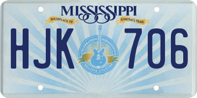 MS license plate HJK706