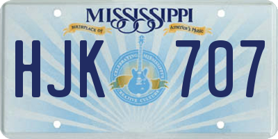 MS license plate HJK707