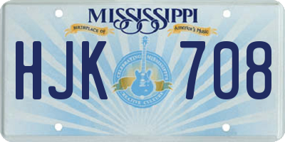 MS license plate HJK708