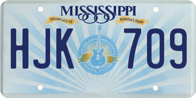 MS license plate HJK709