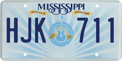 MS license plate HJK711