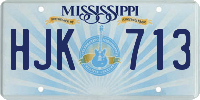 MS license plate HJK713