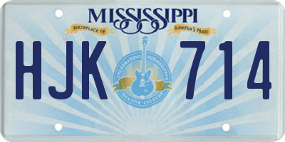 MS license plate HJK714