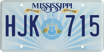 MS license plate HJK715