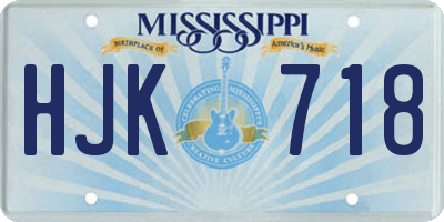 MS license plate HJK718