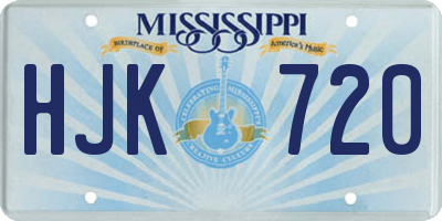 MS license plate HJK720