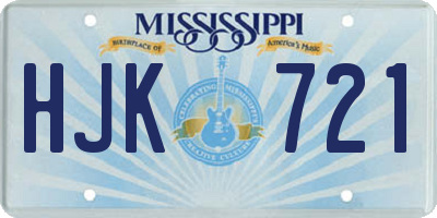 MS license plate HJK721