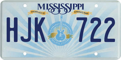 MS license plate HJK722