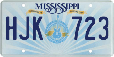 MS license plate HJK723