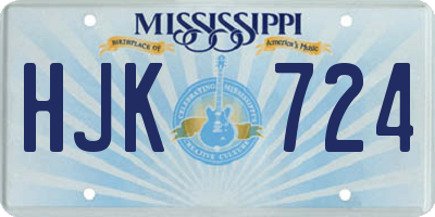 MS license plate HJK724