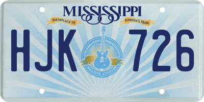MS license plate HJK726