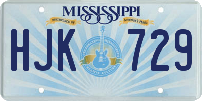 MS license plate HJK729