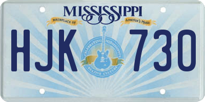 MS license plate HJK730