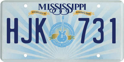 MS license plate HJK731