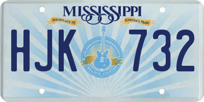MS license plate HJK732