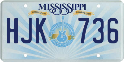 MS license plate HJK736