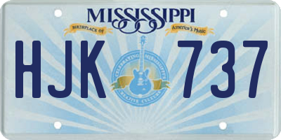 MS license plate HJK737