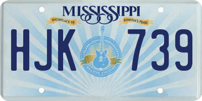MS license plate HJK739
