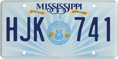 MS license plate HJK741