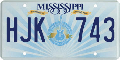 MS license plate HJK743