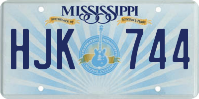 MS license plate HJK744