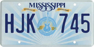 MS license plate HJK745