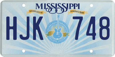 MS license plate HJK748