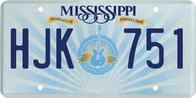 MS license plate HJK751