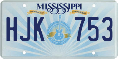 MS license plate HJK753