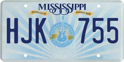 MS license plate HJK755