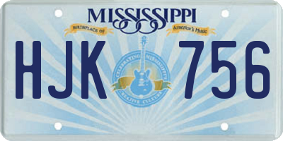 MS license plate HJK756