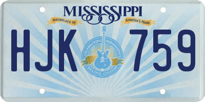 MS license plate HJK759