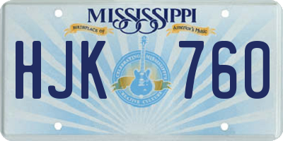 MS license plate HJK760