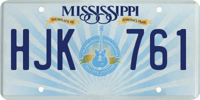 MS license plate HJK761