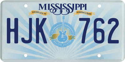 MS license plate HJK762