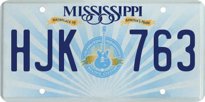 MS license plate HJK763