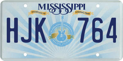 MS license plate HJK764